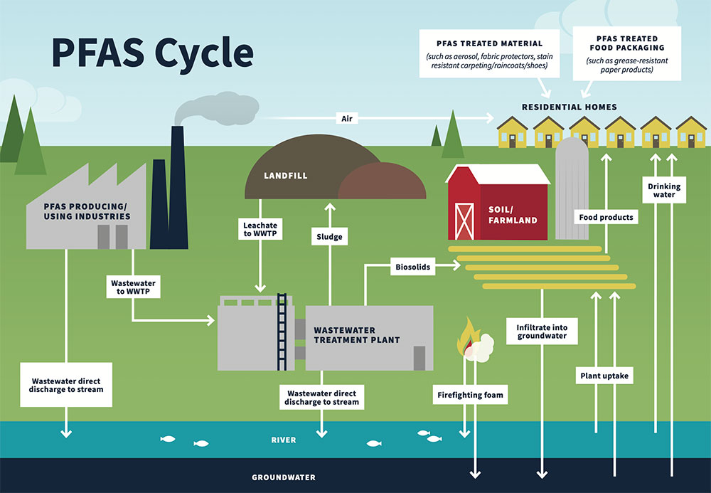This graphic describes the PFAS cycle
